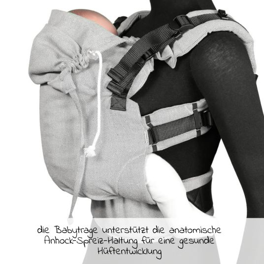 Didymos DidyFix Fullbuckle baby carrier from birth - 3.5 kg - 20 kg - squat-spread position, tummy, back and hip carry, 100% organic cotton - Siber