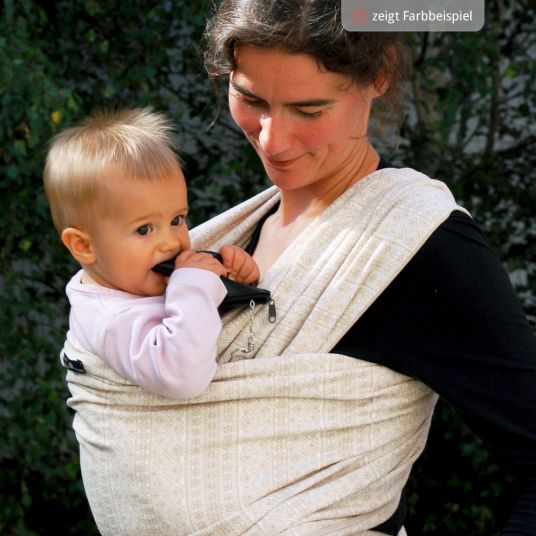 Didymos Babytragetuch ab Geburt - 3,5 kg - 20 kg - Anhock-Spreiz-Haltung, Bauch-, Rücken- und Hüfttrageweise, 100 % kbA-Baumwolle 68 x 470 cm - Prima - Natur