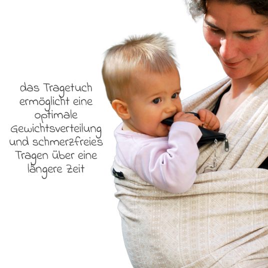 Didymos Baby sling from birth - 3.5 kg - 20 kg - spread-squat position, tummy, back and hip carry, 100 % organic cotton 68 x 470 cm - Prima - Nature