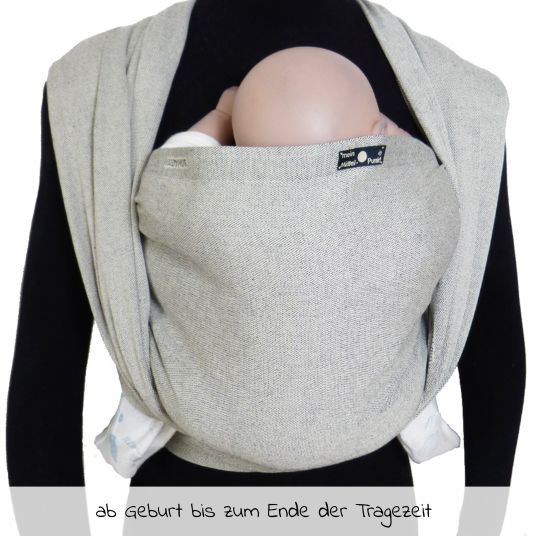 Didymos Baby sling from birth - 3.5 kg - 20 kg - spread-squat position, tummy, back and hip carry, 100% organic cotton 68 x 470 cm - silver