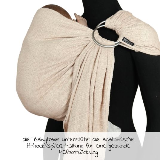 Didymos Baby sling DidySling from birth - 3.5 kg - 20 kg - squat-spread position, tummy, back and hip carrying, 100% organic cotton - Prima - Nature