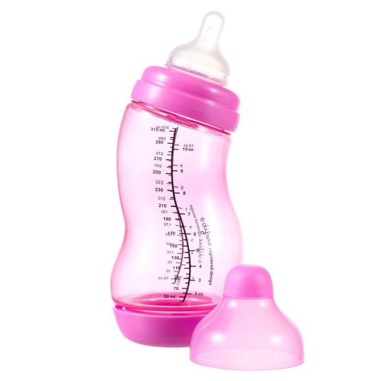 Difrax PP bottle S-shape Wide 310 ml - silicone size 1 - Pink