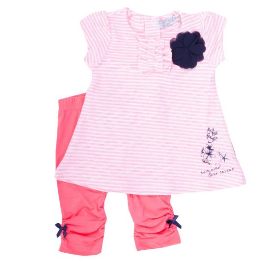 Dirkje 2-piece set dress + leggings - flower pink - size 56
