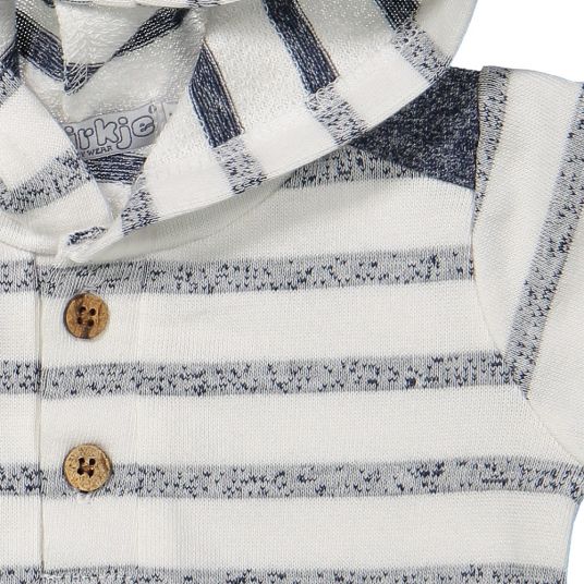 Dirkje 2-piece set T-shirt + shorts - stripes blue melange white - size 56