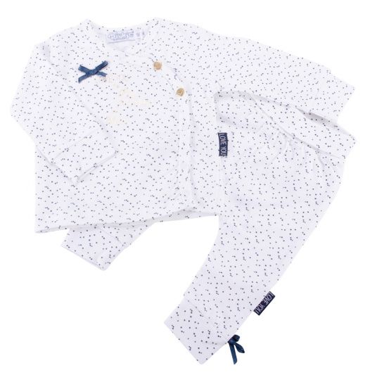 Dirkje 2-piece set wrap shirt + pants - dots offwhite - size 56