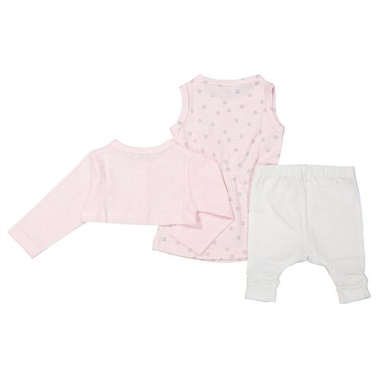 Dirkje 3 pcs Set Dress + Leggings + Bolero Love - Stripes Pink White - Size 56