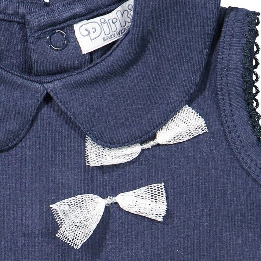 Dirkje 3-tlg. Set Kleid + Shorts + Stirnband - Sterne Weiß Blau - Gr. 62