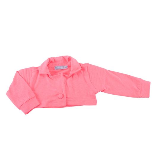 Dirkje 3-piece set long sleeve shirt + pants + bolero - Hey You! Neon Pink White - Size 62