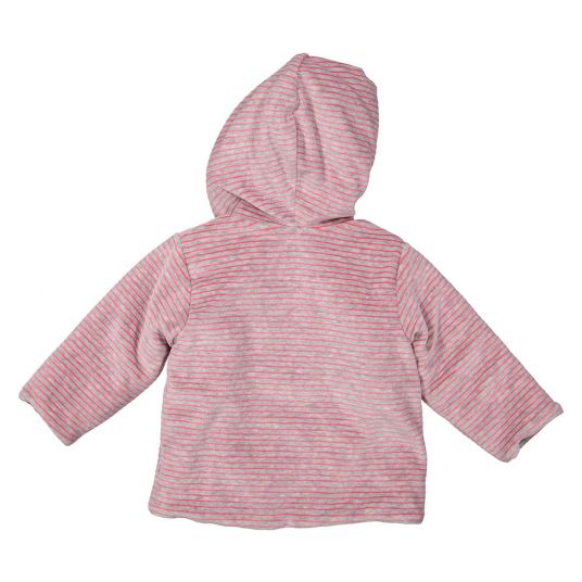 Dirkje Nicki jacket padded - stripes light gray melange pink - size 50
