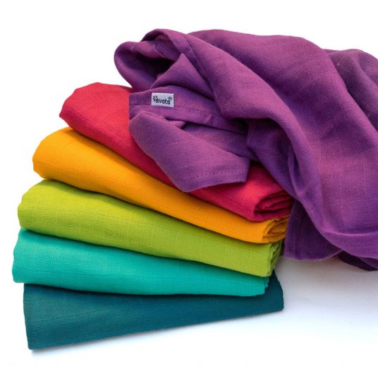 Divata Gauze cloths set of 6 80 x 80 - rainbow