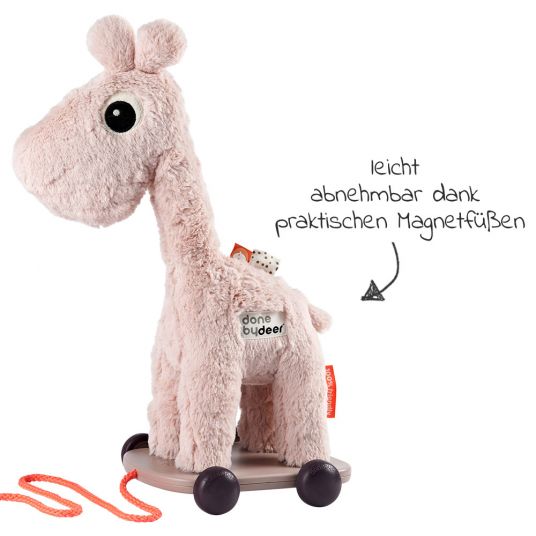 Done by Deer 2 in 1 Pull & Cuddle Toy - Raffi - Pink