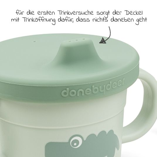 Done by Deer 2in1 sippy cup & snack cup - Croco - Green
