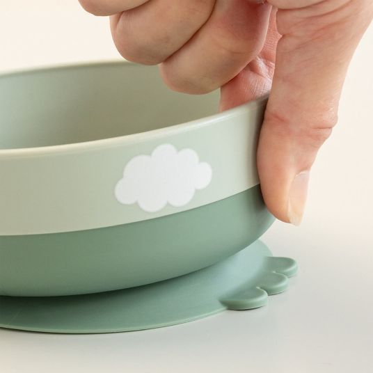 Done by Deer 3-piece tableware set - Happy Clouds - Green