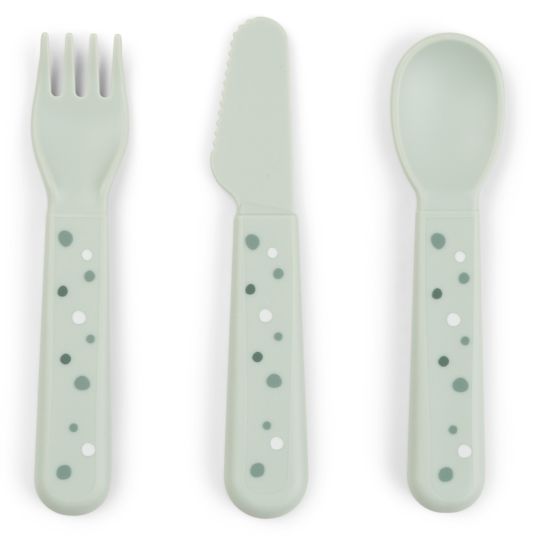 Done by Deer 3-piece cutlery set - Happy Dots - Green