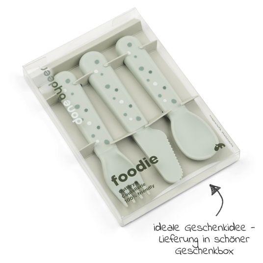 Done by Deer 3-piece cutlery set - Happy Dots - Green