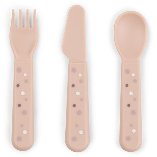 Done by Deer 3-piece cutlery set - Happy Dots - Powder