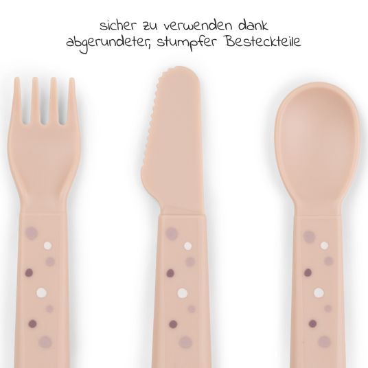 Done by Deer 3-piece cutlery set - Happy Dots - Powder