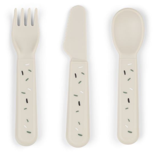 Done by Deer 3-piece cutlery set - Happy Dots - Sand