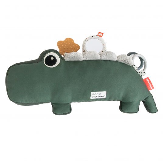 Done by Deer Activity toy / play pillow - 41 cm - Croco - Green
