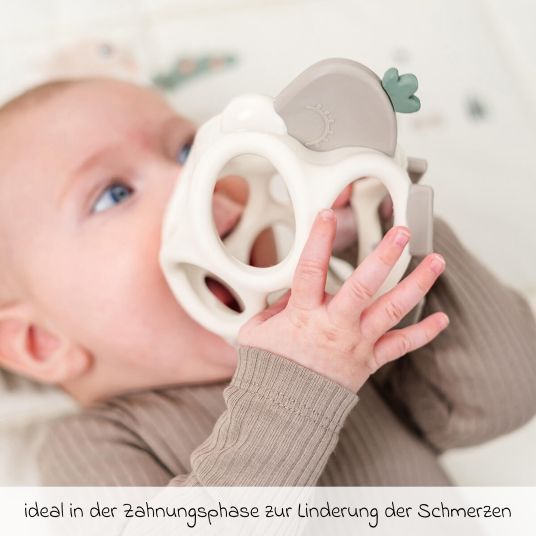 Done by Deer Teething ring & grasping ball made of silicone - Sheepy - Sand