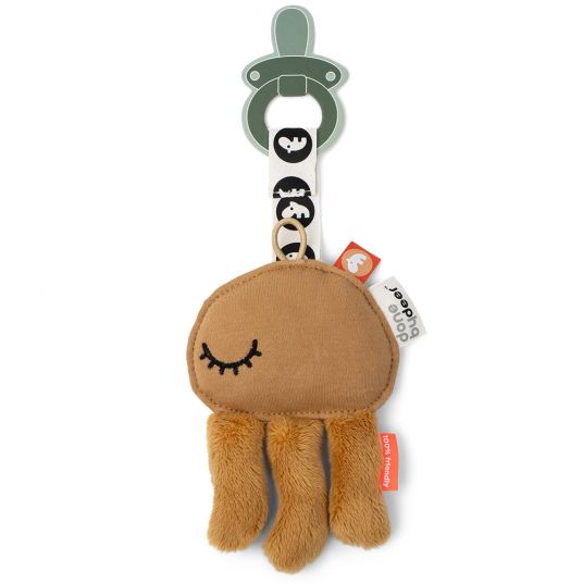 Done by Deer Mini cuddly toy with pacifier holder - Jelly - Mustard