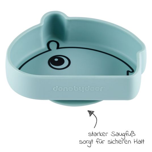 Done by Deer Silicone Eating Bowl with Suction Base - Stick & Stay - Ozzo - Blue