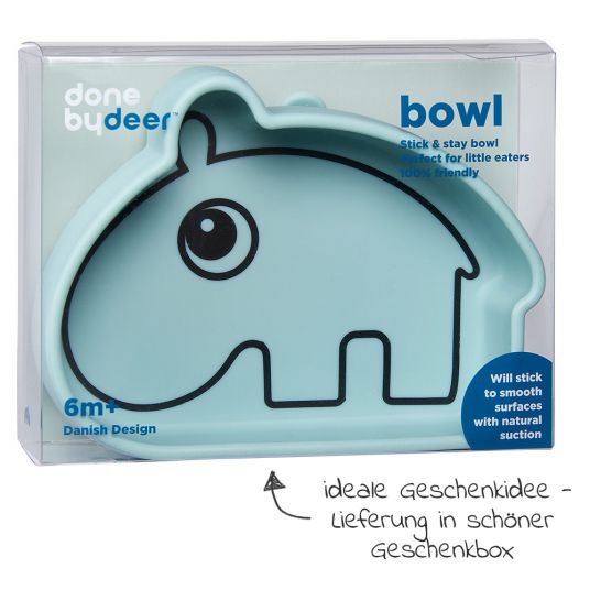 Done by Deer Silicone Eating Bowl with Suction Base - Stick & Stay - Ozzo - Blue