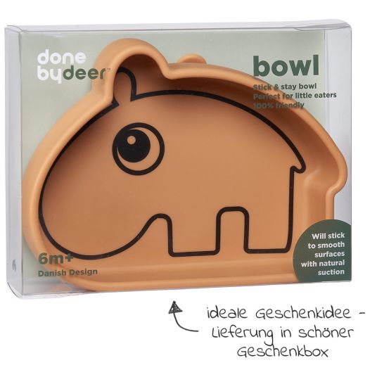 Done by Deer Silicone Eating Bowl with Suction Base - Stick & Stay - Ozzo - Mustard