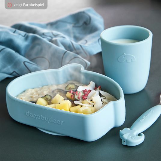 Done by Deer Silicone Eating Bowl with Suction Base - Stick & Stay - Ozzo - Mustard
