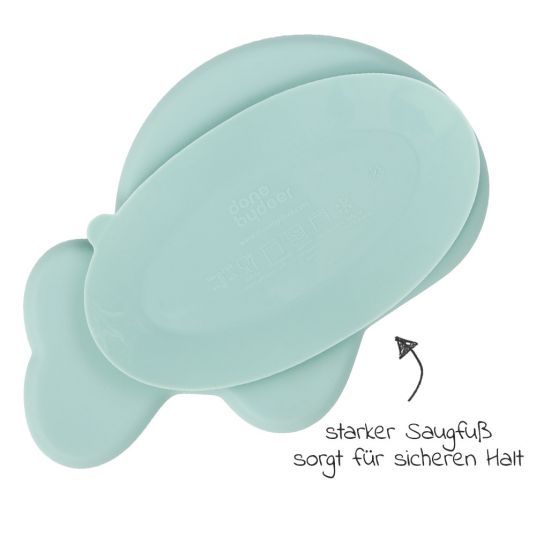 Done by Deer Silicone Eating Plate with Suction Base - Stick & Stay - Wally - Blue