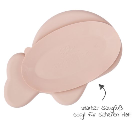 Done by Deer Silicone Eating Plate with Suction Base - Stick & Stay - Wally - Pink