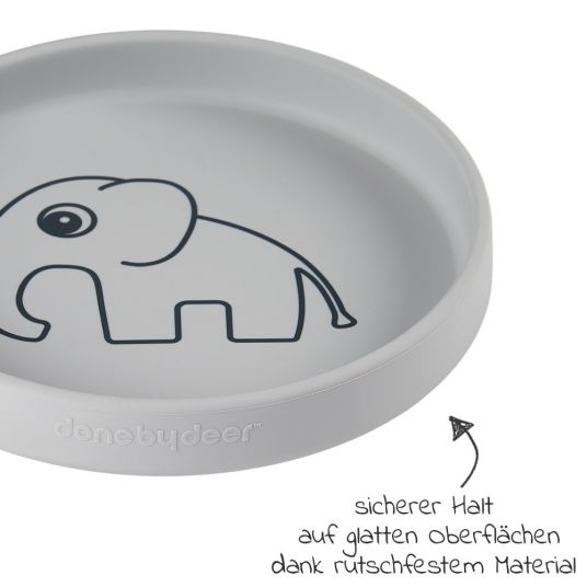 Done by Deer Silicone plate - non-slip - Elphee - Grey