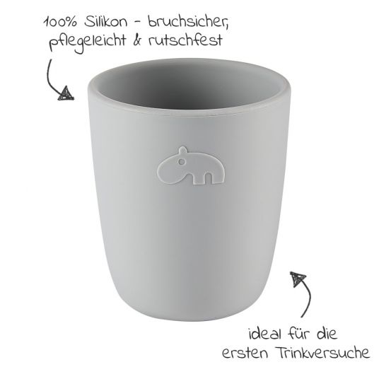 Done by Deer Silicone drinking cup - Grey
