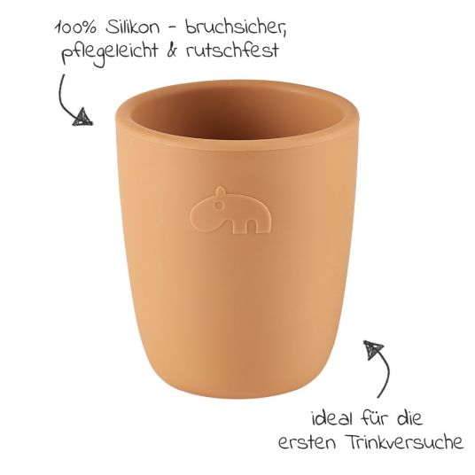Done by Deer Silicone drinking cup - Mustard