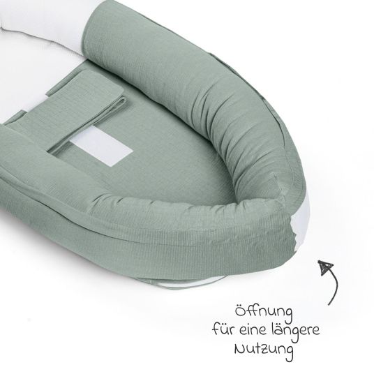 doomoo Baby nest Cocoon with waist belt - Tetra Green