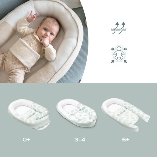 doomoo Babynest Cocoon mit Bauchgurt - Tetra Sand