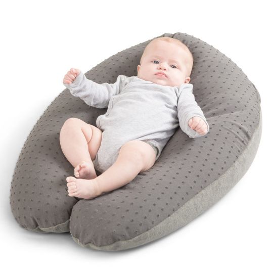 doomoo Storage pillow XL for breastfeeding & relaxing 190 cm - Pompom - Anthracite