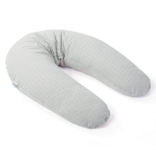 doomoo Cuscino allattamento e relax XL 190 cm - Pompom - Grigio chiaro