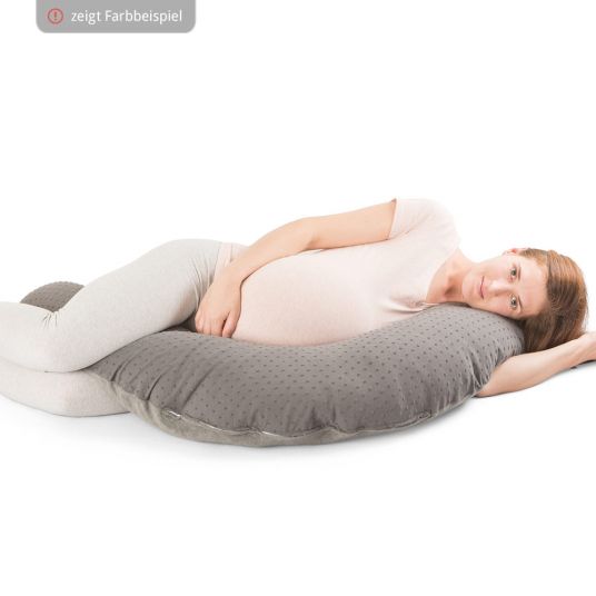 doomoo Storage pillow XL for breastfeeding & relaxing 190 cm - Pompom - Light gray