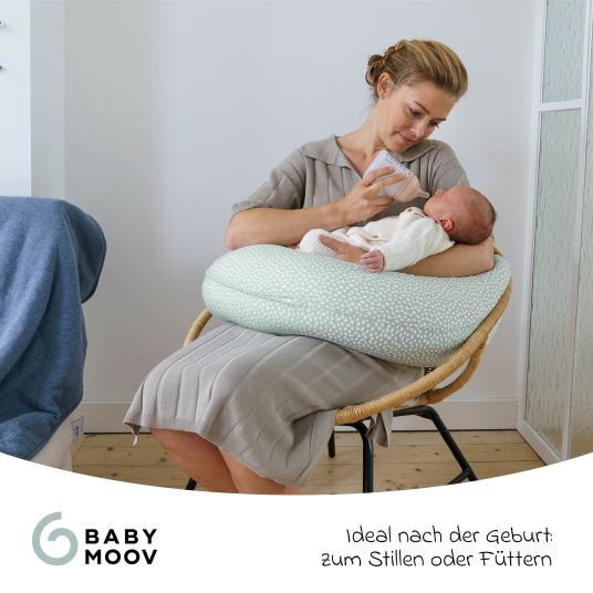 doomoo Buddy nursing pillow - with microbead filling incl. organic cotton cover 180 cm - Cloudy Green