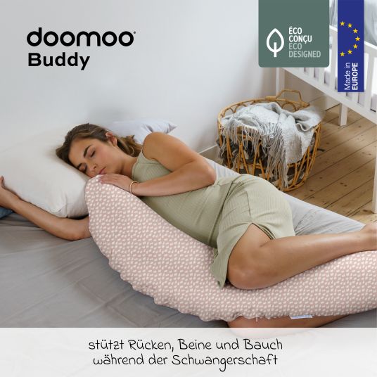 doomoo Buddy nursing pillow - with microbead filling incl. organic cotton cover 180 cm - Cloudy Pink