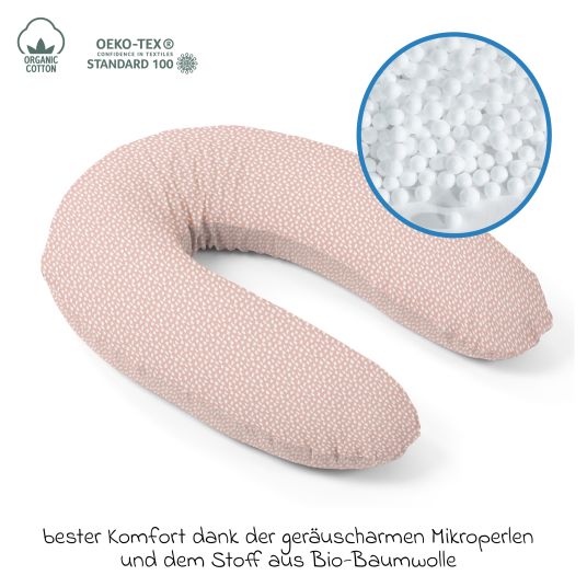 doomoo Stillkissen Buddy - mit Mikroperlen-Füllung inkl. Organic Cotton Bezug 180 cm - Cloudy Pink