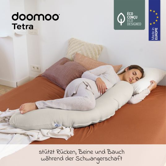 doomoo Buddy nursing pillow - with microbead filling incl. organic cotton cover 180 cm - Tetra Sand