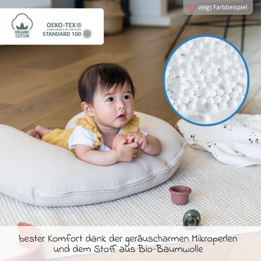 doomoo Softy nursing pillow - with microbead filling incl. organic cotton cover 150 cm - Tetra Green