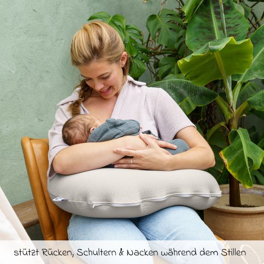 doomoo Softy nursing cushion - with microbead filling incl. organic cotton cover 150 cm - Tetra Sand