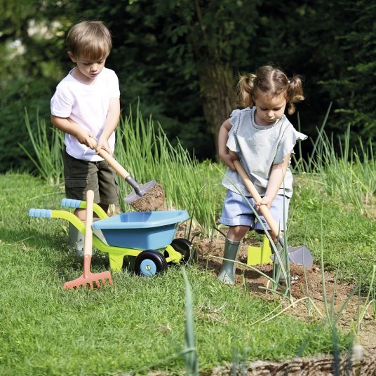 Ecoiffier 4-piece gardener's wheelbarrow set - with watering can & 2 garden tools