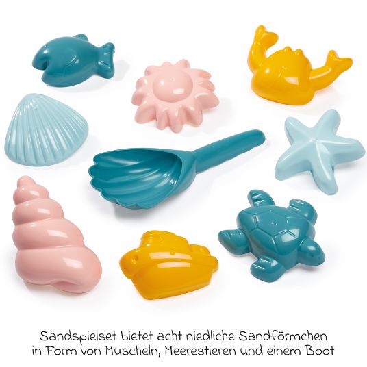 Ecoiffier Sandförmchen 9er Pack / Sandspielset Meer inkl. Schaufel