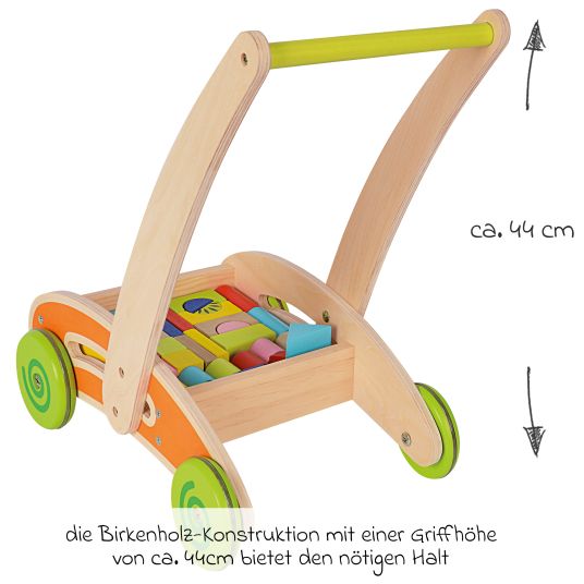 Eichhorn Spiel- und Lauflernwagen mit 35 Bausteinen