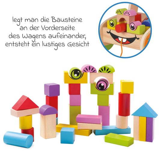 Eichhorn Carrello per giocare e imparare con 35 blocchi da costruzione