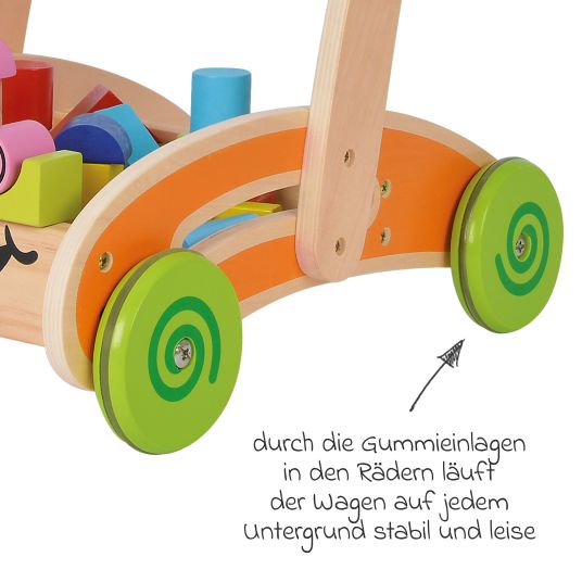 Eichhorn Play and learning trolley with 35 building blocks